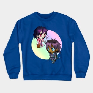 kawaii manga style sorcerer and elf archer for dnd and fantasy fans Crewneck Sweatshirt